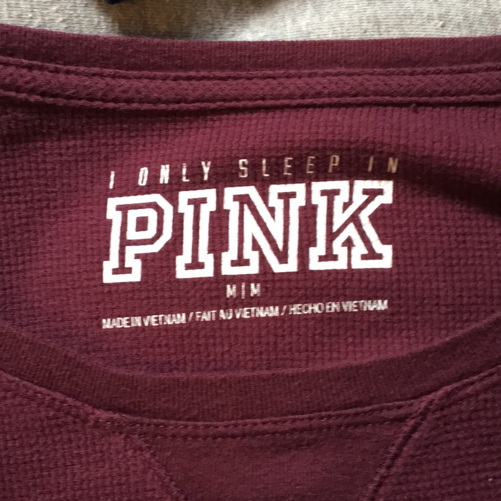 Long sleeve burgundy sleep shirt